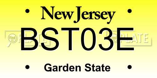 BST03E New Jersey License Plate