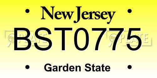 BST0775 New Jersey License Plate