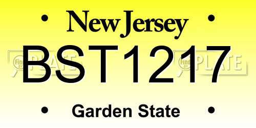 BST1217 New Jersey License Plate