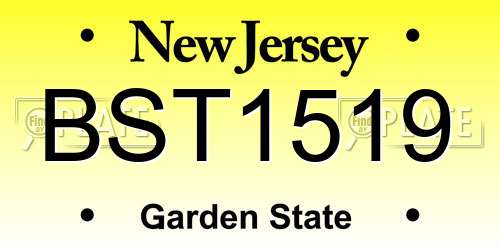 BST1519 New Jersey License Plate