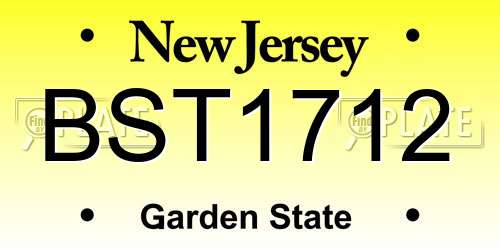 BST1712 New Jersey License Plate