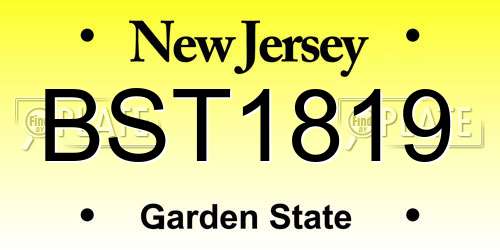BST1819 New Jersey License Plate
