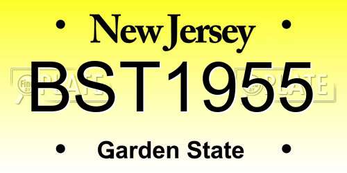 BST1955 New Jersey License Plate