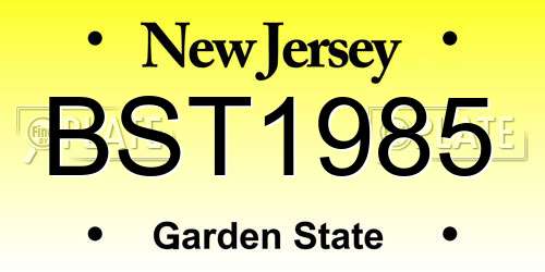 BST1985 New Jersey License Plate