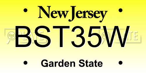 BST35W New Jersey License Plate