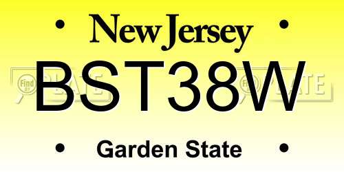 BST38W New Jersey License Plate