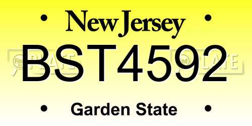 BST4592 New Jersey License Plate
