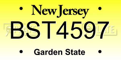 BST4597 New Jersey License Plate