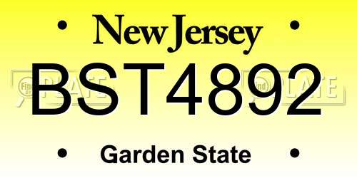 BST4892 New Jersey License Plate