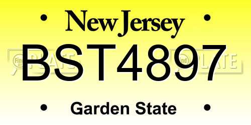 BST4897 New Jersey License Plate