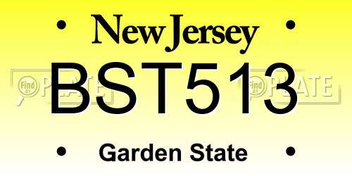 BST513 New Jersey License Plate
