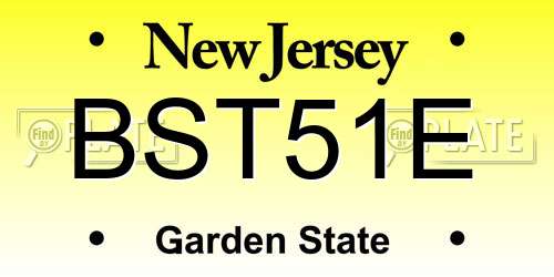 BST51E New Jersey License Plate