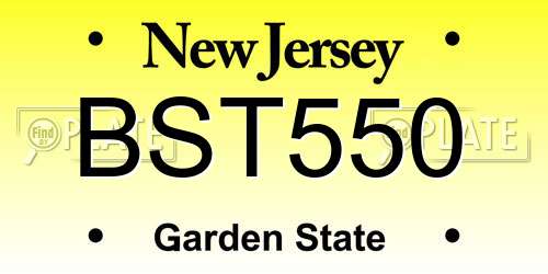 BST550 New Jersey License Plate