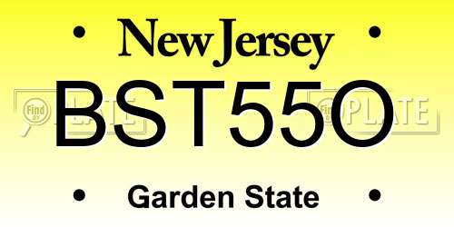 BST55O New Jersey License Plate