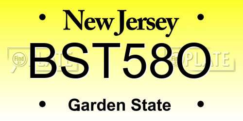 BST58O New Jersey License Plate