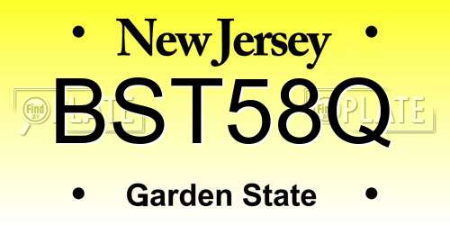 BST58Q New Jersey License Plate