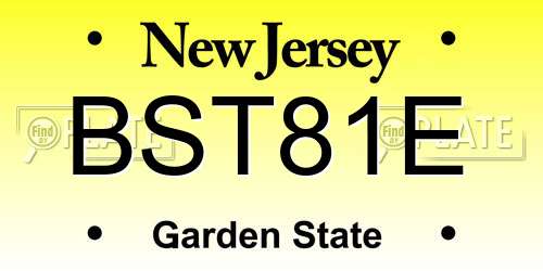 BST81E New Jersey License Plate