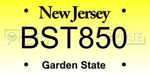 BST850 New Jersey License Plate