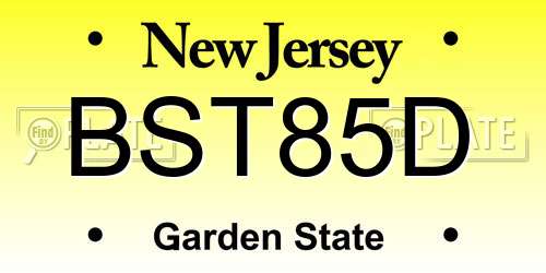 BST85D New Jersey License Plate