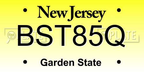BST85Q New Jersey License Plate