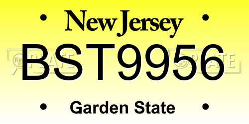 BST9956 New Jersey License Plate