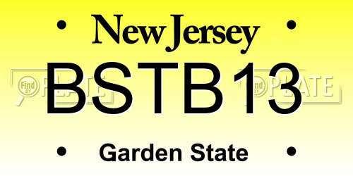 BSTB13 New Jersey License Plate