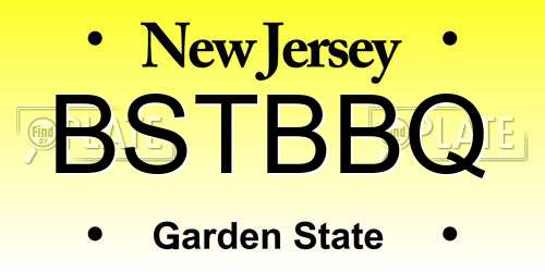 BSTBBQ New Jersey License Plate