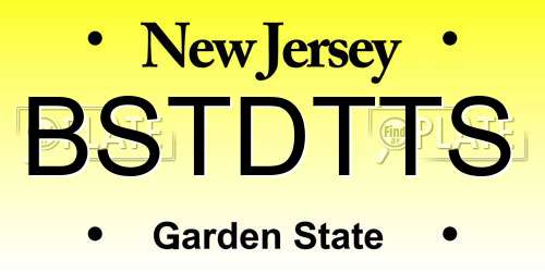 BSTDTTS New Jersey License Plate