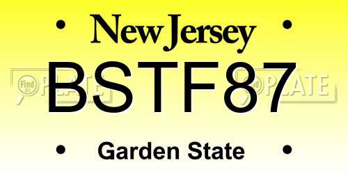 BSTF87 New Jersey License Plate