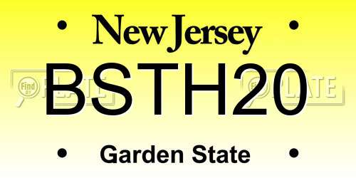 BSTH20 New Jersey License Plate