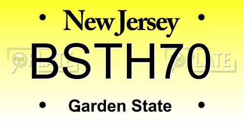 BSTH70 New Jersey License Plate