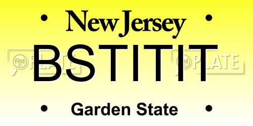 BSTITIT New Jersey License Plate