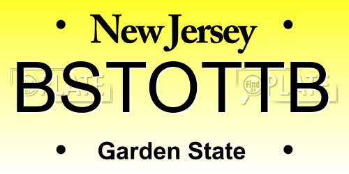 BSTOTTB New Jersey License Plate