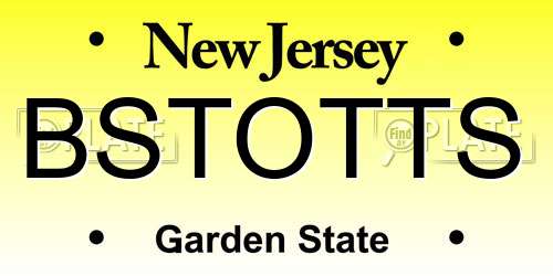 BSTOTTS New Jersey License Plate