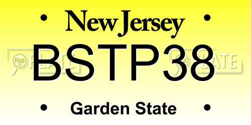 BSTP38 New Jersey License Plate