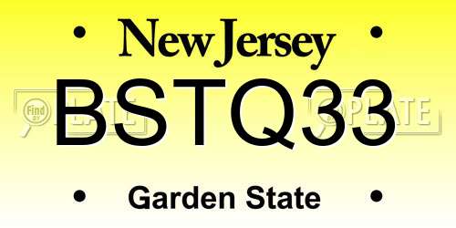 BSTQ33 New Jersey License Plate