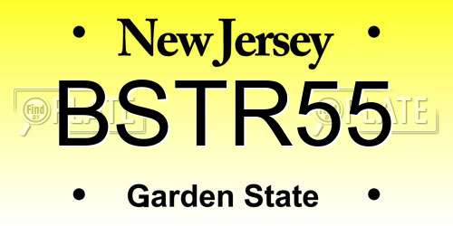BSTR55 New Jersey License Plate