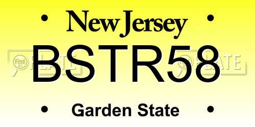 BSTR58 New Jersey License Plate