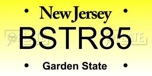BSTR85 New Jersey License Plate