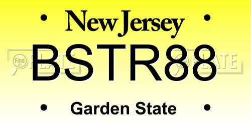 BSTR88 New Jersey License Plate