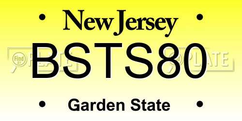BSTS80 New Jersey License Plate