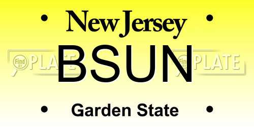BSUN New Jersey License Plate
