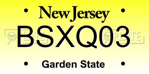 BSXQ03 New Jersey License Plate