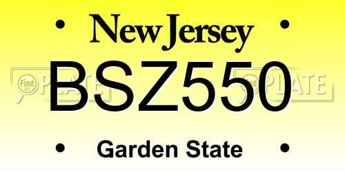BSZ550 New Jersey License Plate