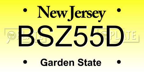 BSZ55D New Jersey License Plate