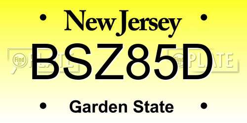BSZ85D New Jersey License Plate