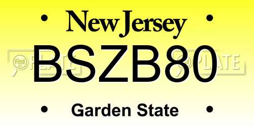 BSZB80 New Jersey License Plate