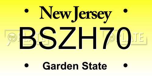 BSZH70 New Jersey License Plate