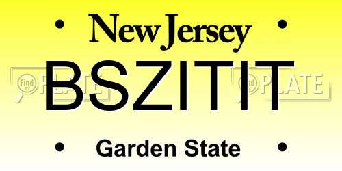 BSZITIT New Jersey License Plate