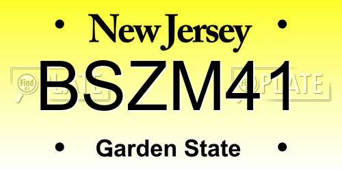 BSZM41 New Jersey License Plate